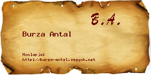 Burza Antal névjegykártya